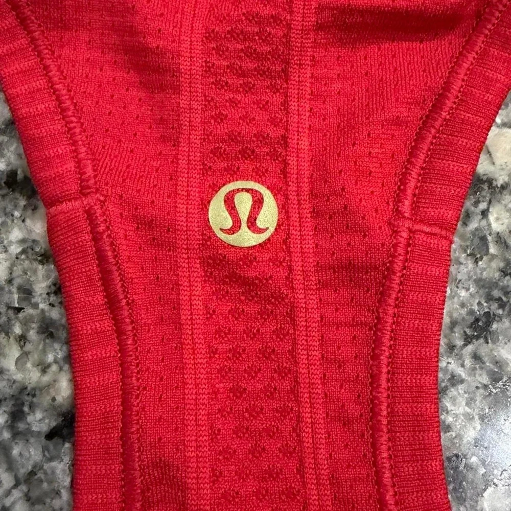 Lululemon Lunar New Year Swiftly Racerback Tank Red GOLD LOGO